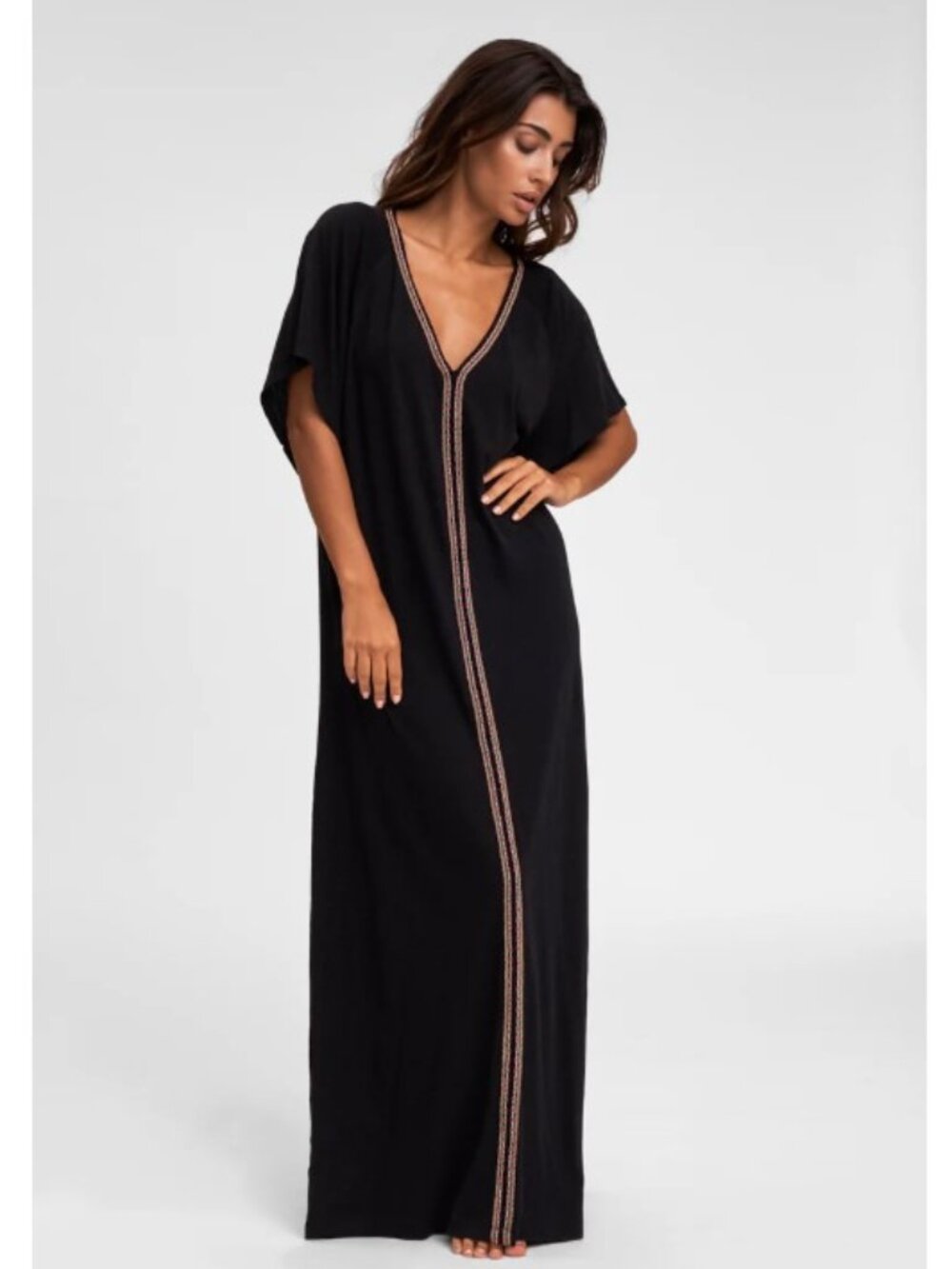 Pitusa Pima Abaya Dress in Black Standard